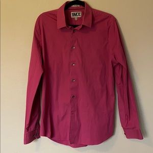 Express 1MX Button Down Dress Shirt - Pink